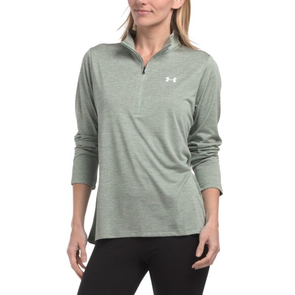 UNDER ARMOUR Green Tech Quarter Zip Twist Top - Picture 1 of 2